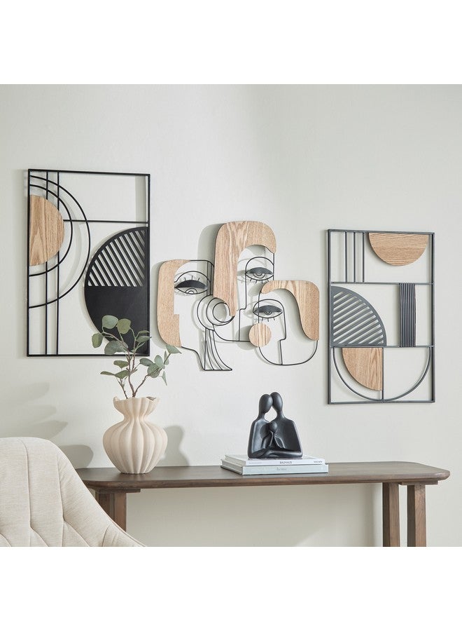 Home Box Jorja Faces Wood and Metal Wall Art 57.2 x 1.9 x 50.2 cm  - Image 4