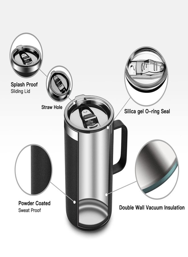 KXIAOCHEN 20oz Stainless Steel Insulated Coffee Mug with Handle, with vacuum insulation technology and BPA free with Lid. Great for all kind of occasions, Indoor-Outdoor (Black) - Image 5