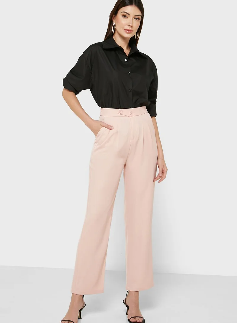 ELLA Button Waist Detail Pants