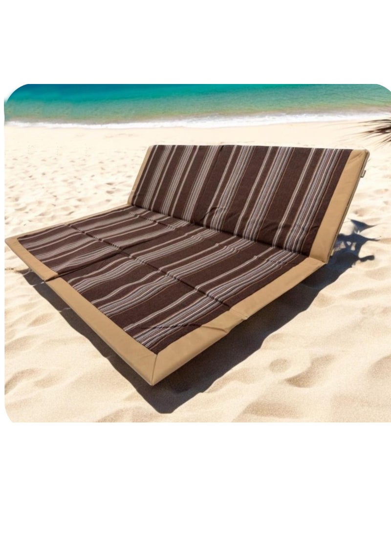 Folding Lounge Chair Outdoors Beach Lounger with Adjustable Backrest Portable Sun Tanning Chairs 140*80*45 CM - Image 1