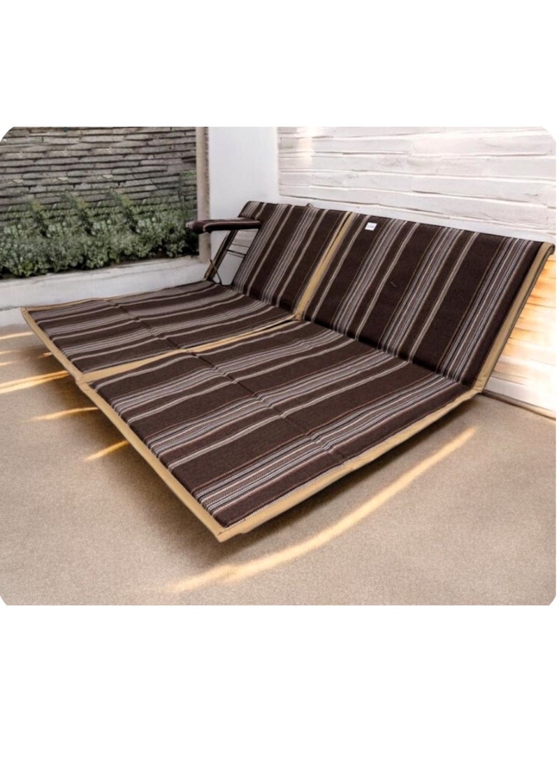 Folding Lounge Chair Outdoors Beach Lounger with Adjustable Backrest Portable Sun Tanning Chairs 140*80*45 CM - Image 2