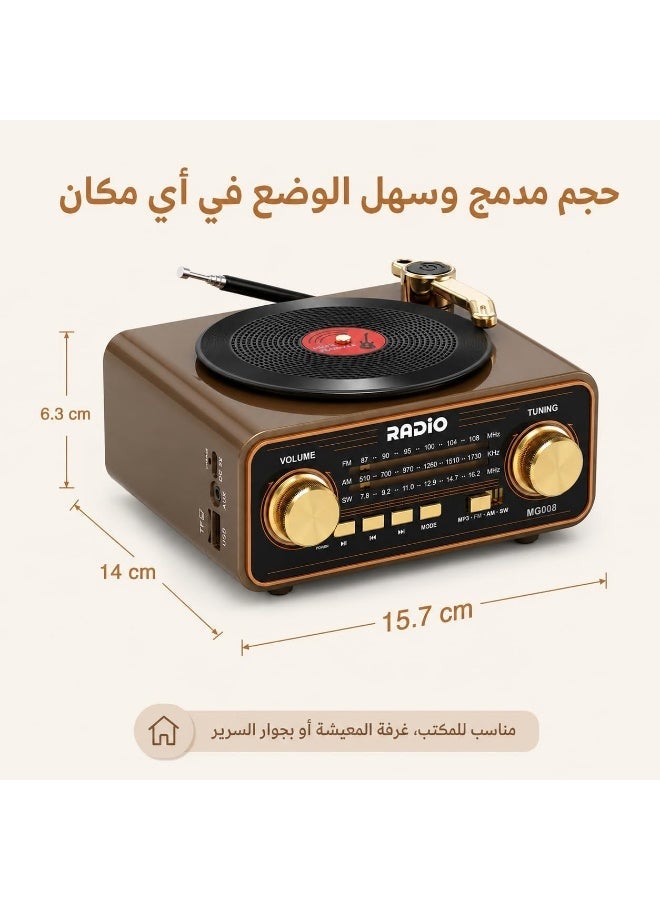 Multifunctional Retro Portable Radio with Bluetooth, FM/AM/SW Radio, USB/TF/AUX Music Player, Type-C Rechargeable Battery, and Built-in Speaker for Home and Office - Image 2