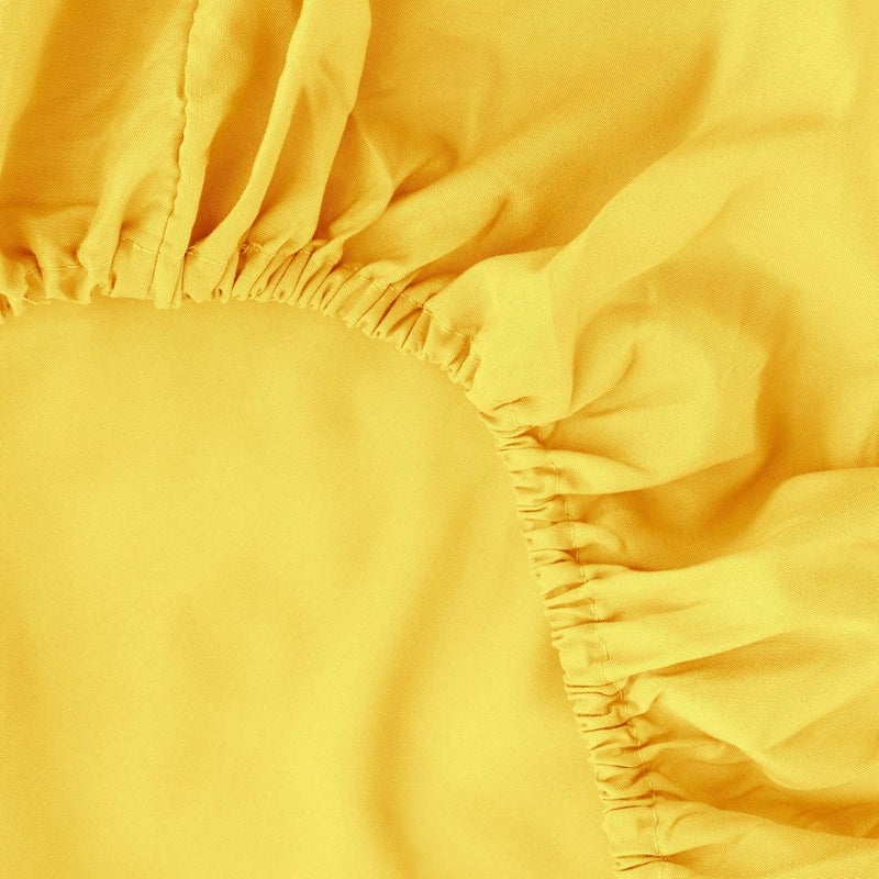 Ghooss King Size Bed Sheets Set 4 Pieces Ultra Soft, Brushed, Fade Resistant 1800 Series Microfiber Hotel Luxury Bedding Sheets - 14" Deep Pocket Sheets & Pillowcases, Easy Care - Yellow, King - Image 5