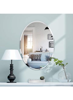Khushi Decors Khushi Decors Plain Mirror Glass for Bathroom Wall Decorative Home Decor Mirror Glass for Bedroom Living Room Drawing Room Hall Makeup Room and Wash Basin Size 14x20 Oval Plain 
