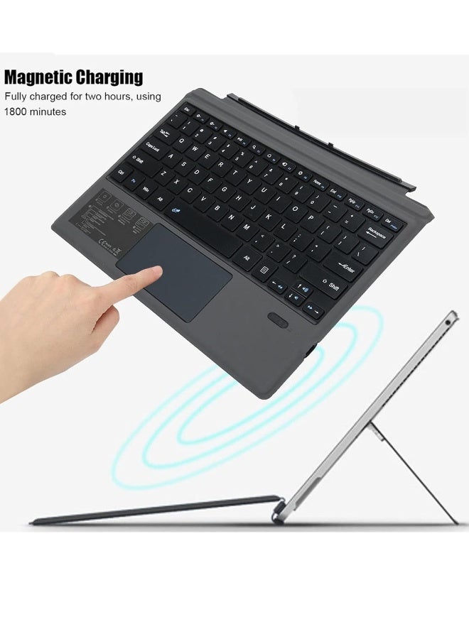 Wireless Keyboard, Magnetic Absorption Slim Bluetooth Keyboard Multifunctional Scissors Feet Trackpad for Surface Pro 3/4/5 Tablet - Image 5