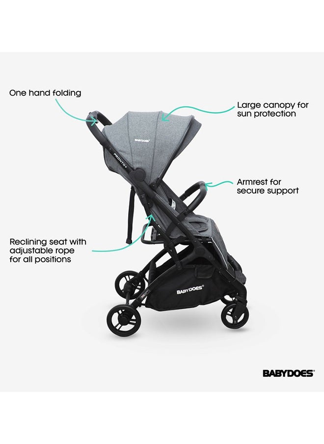 BABYDOES PRONTO+ Baby Stroller with 5-Point Harness Easy One-Hand Fold One-Click Brake System 0 To 4 Year Up To 20 Kg Mid Grey  - Image 3