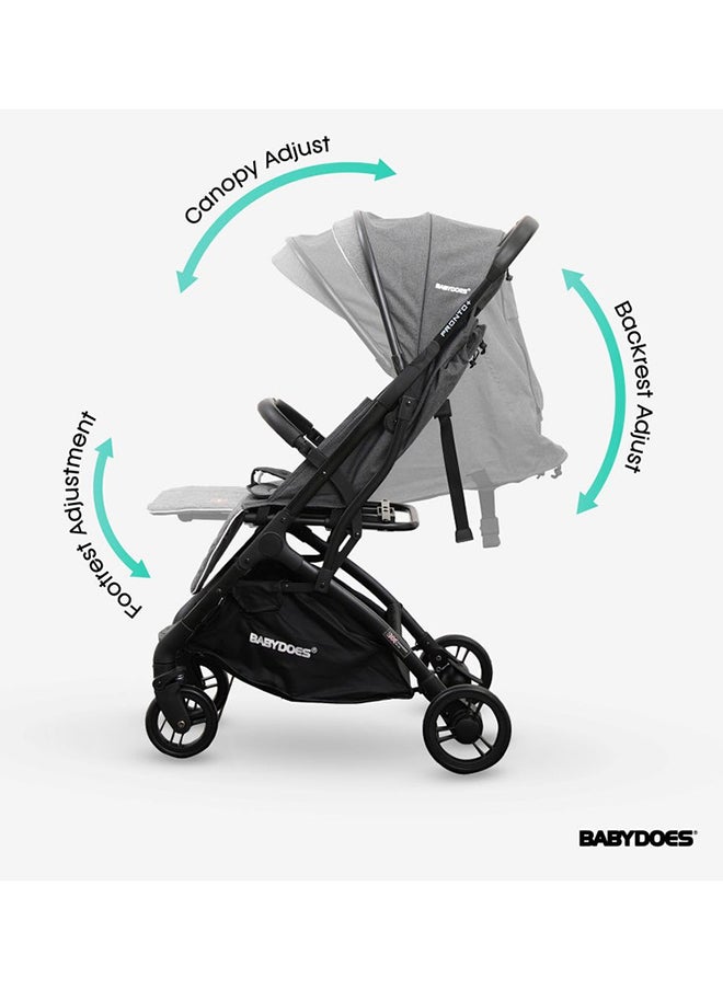 BABYDOES PRONTO+ Baby Stroller with 5-Point Harness Easy One-Hand Fold One-Click Brake System 0 To 4 Year Up To 20 Kg Mid Grey  - Image 4