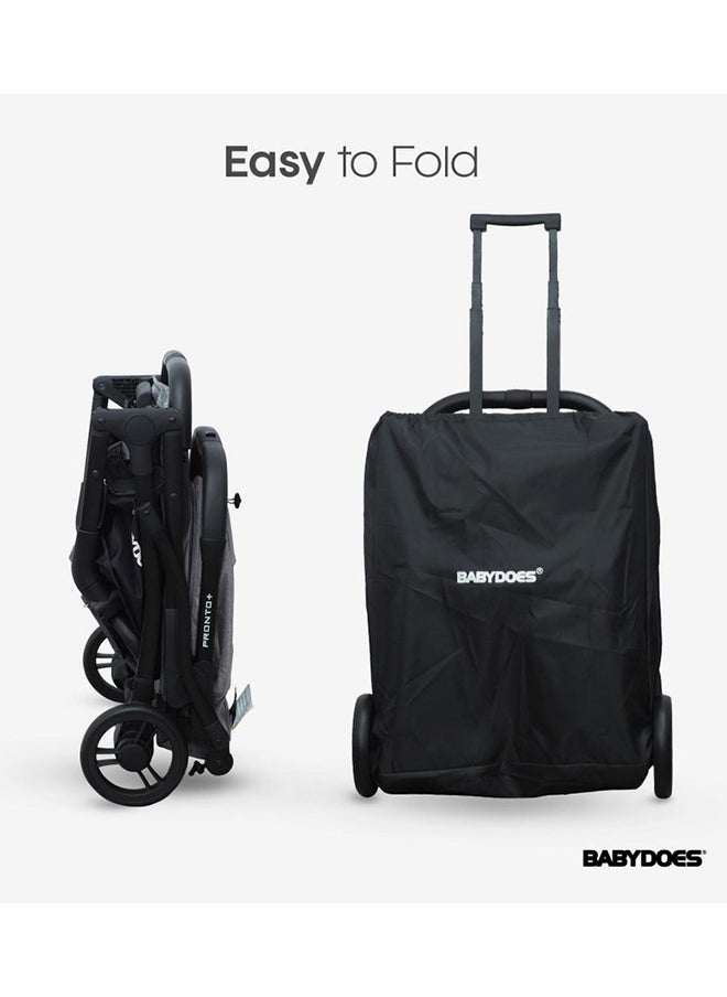 BABYDOES PRONTO+ Baby Stroller with 5-Point Harness Easy One-Hand Fold One-Click Brake System 0 To 4 Year Up To 20 Kg Mid Grey  - Image 5