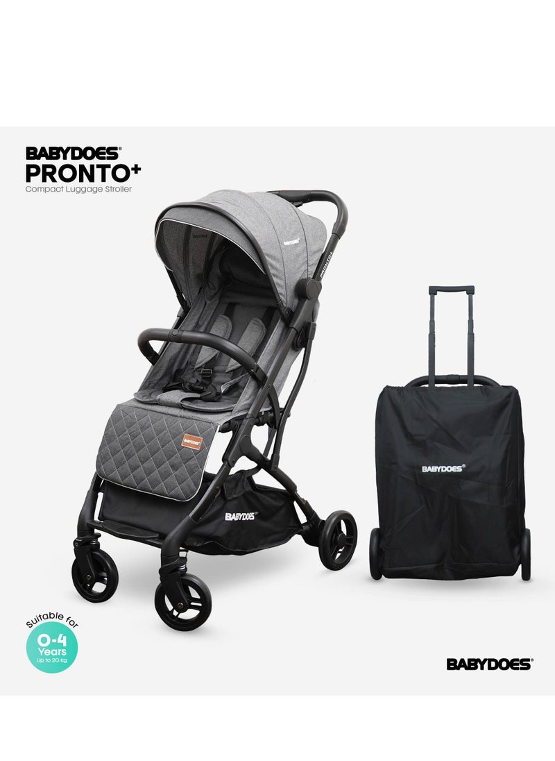 BABYDOES PRONTO+ Baby Stroller with 5-Point Harness Easy One-Hand Fold One-Click Brake System 0 To 4 Year Up To 20 Kg Mid Grey  - Image 1