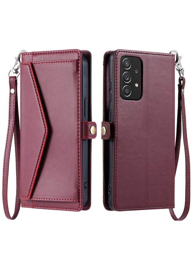 S-TOP Case For Samsung Galaxy A33 5G Wallet Multi-card Slot Leather Phone Case with Lanyard - Image 1