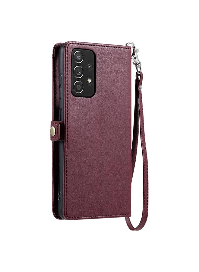 S-TOP Case For Samsung Galaxy A33 5G Wallet Multi-card Slot Leather Phone Case with Lanyard - Image 3
