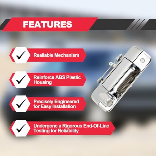 RBOKO Tailgate Handle Liftgate Latch Handle, Compatible with 2007-2013 Toyota Tundra, Replaces# 69090-0C051, 690900C051, 81214, with Exterior Rear Camera Hole(Chrome) - Image 3