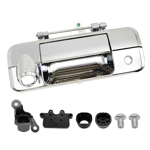 RBOKO Tailgate Handle Liftgate Latch Handle, Compatible with 2007-2013 Toyota Tundra, Replaces# 69090-0C051, 690900C051, 81214, with Exterior Rear Camera Hole(Chrome) - Image 1