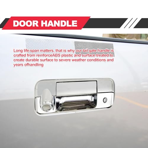 RBOKO Tailgate Handle Liftgate Latch Handle, Compatible with 2007-2013 Toyota Tundra, Replaces# 69090-0C051, 690900C051, 81214, with Exterior Rear Camera Hole(Chrome) - Image 5