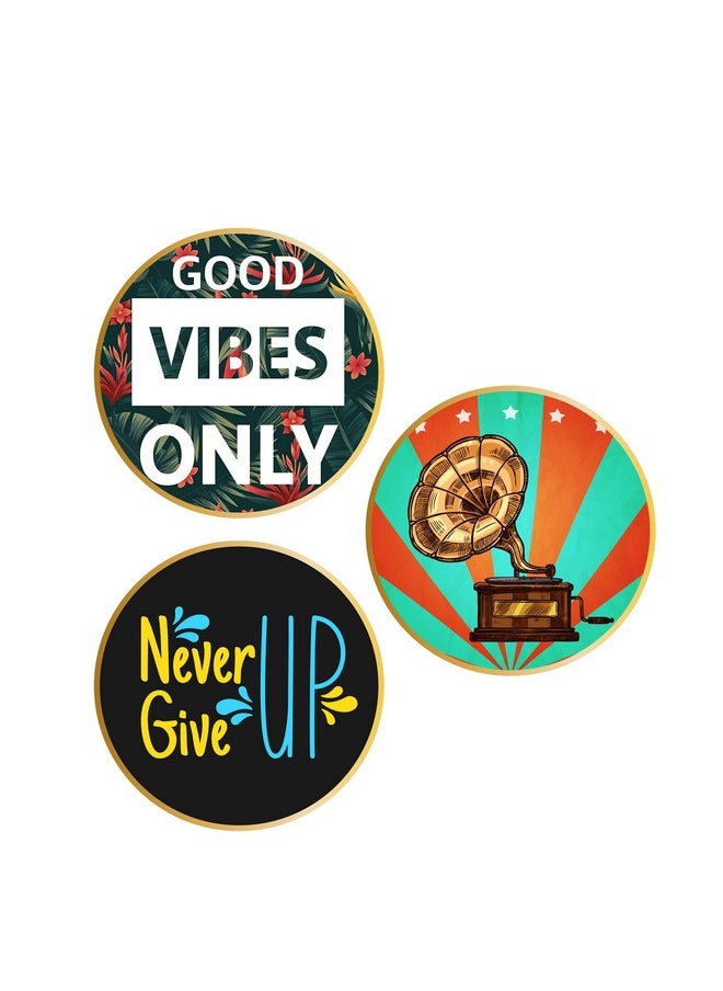 Webelkart Webelkart Set of 3 Motivational Retro MDF Board UV Textured Painting for Wall, Office, Study Room Decoration Paintings, Size - 15.50 x 15.50 INCH  - Image 1