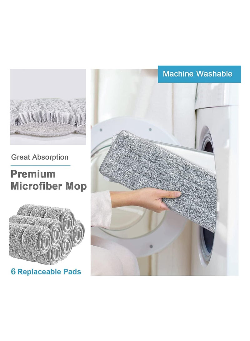 M.A&F's Flat Mop and Bucket with Spinner, with 3 Washable Microfiber Wipes - Wet & Dry Use, Floor Cleaning System - Image 5