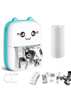 Houmt Label Maker Mini Photo Printer Bluetooth Inkless Printer with 1 Roll Thermal Printing Paper Compatible with iOS Android Small Pocket Printer for Photo Notes Receipt Memos  - Image 1