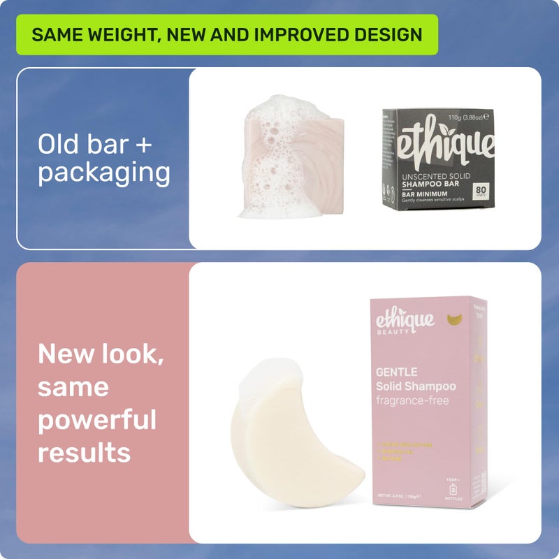 Ethique Gentle Unscented Shampoo Bar with Cocoa Butter - Plastic-Free, Cruelty-Free, Vegan, 3.88 oz - Formerly Bar Minimum - Image 2