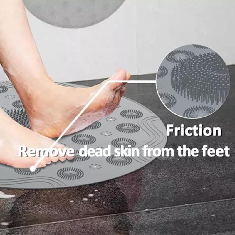 Veentus Bath Massage Mat, Silicone Shower Bath Mat Anti Slip Bathtub Bathroom Met with Suction Cup, Drain Hole & Anti Skid Non-Slippery Rubber Floormat for Toilet Kitchen Bathroom (Pack of 1 PIS) - Image 4
