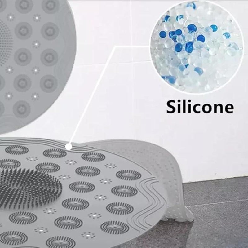 Veentus Bath Massage Mat, Silicone Shower Bath Mat Anti Slip Bathtub Bathroom Met with Suction Cup, Drain Hole & Anti Skid Non-Slippery Rubber Floormat for Toilet Kitchen Bathroom (Pack of 1 PIS) - Image 3