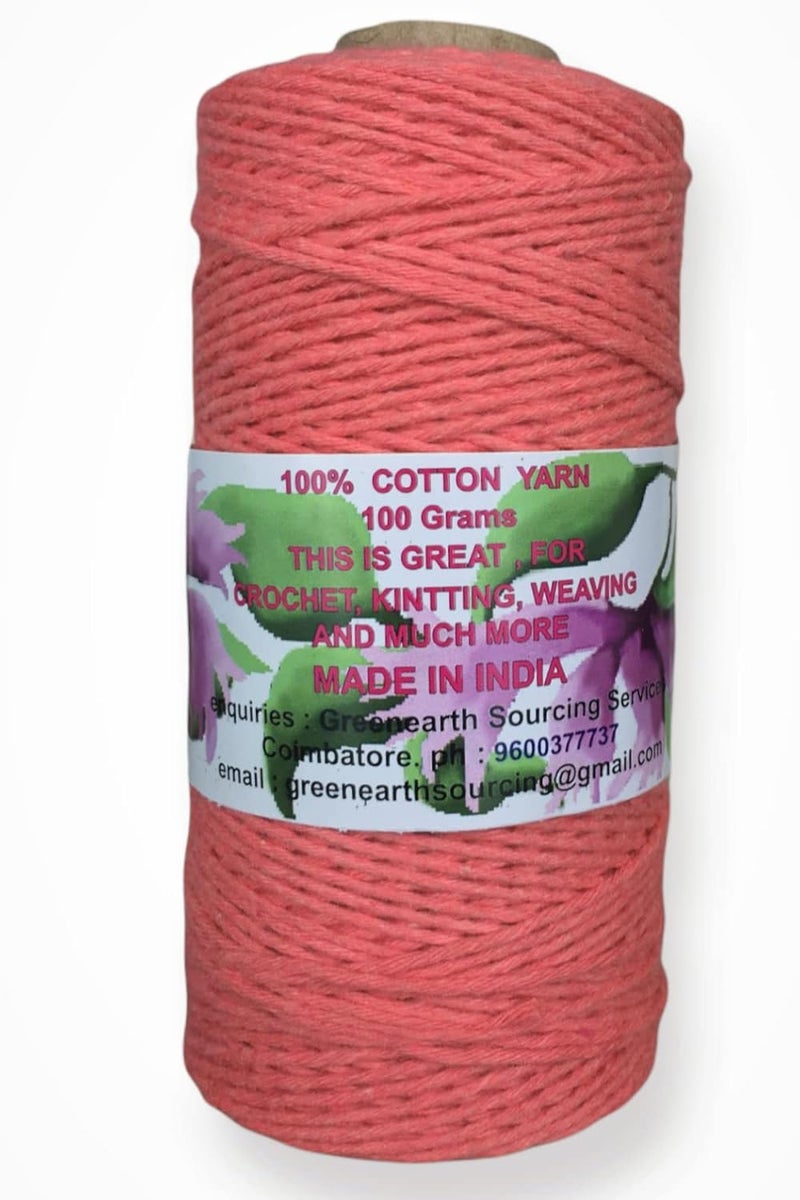 MARI - Recycled Cotton Crochet Yarn - Regular Yarn - Light Orange - 100 Grams - 200 Metres. - Image 2