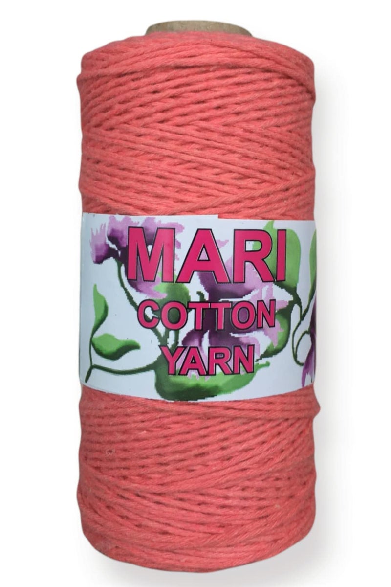 MARI - Recycled Cotton Crochet Yarn - Regular Yarn - Light Orange - 100 Grams - 200 Metres. - Image 1