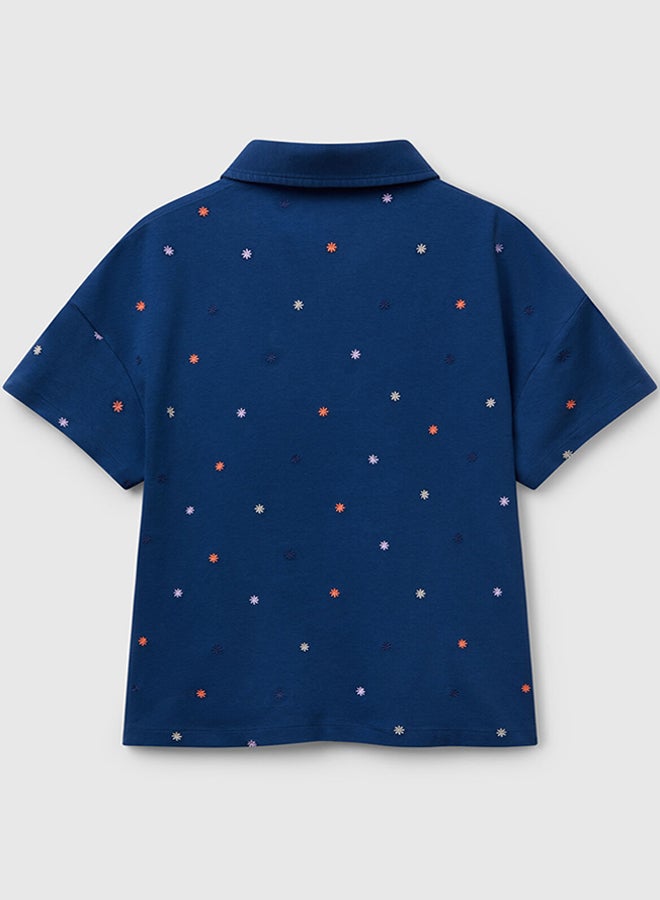 Benetton Polo With Flower Embroidery  - Image 4