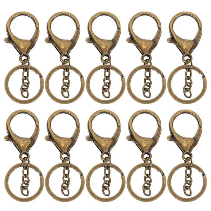 10Pcs Key Chain Plating Non Fading Simple Keychain Bag Buckle Lobster Clasp Hook(Antique Brass ) - Image 1