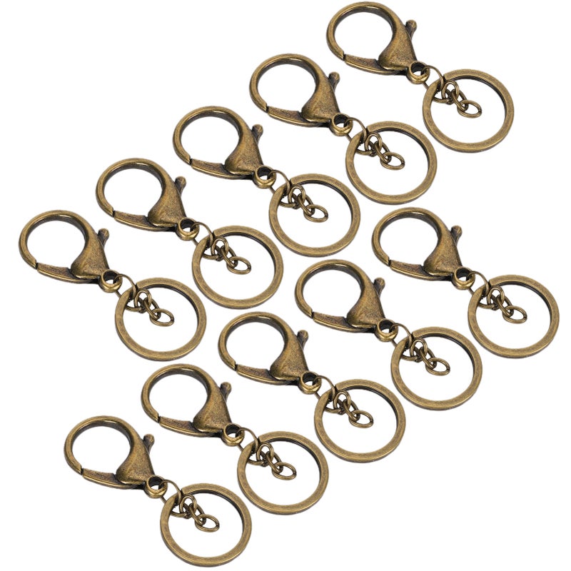 10Pcs Key Chain Plating Non Fading Simple Keychain Bag Buckle Lobster Clasp Hook(Antique Brass ) - Image 4