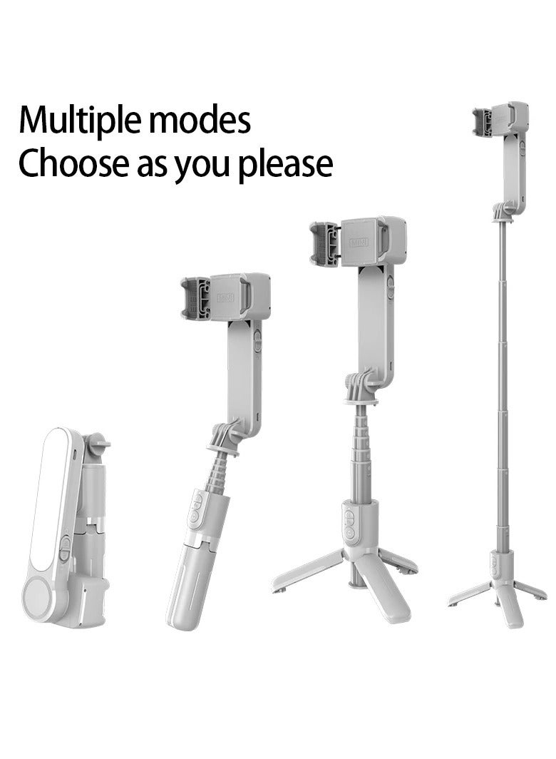 AROAQ Selfie Stick, Handheld Gimbal Stabilizer Selfie Stick Holder, Lightweight And Portable Adjustable Fill Light Selfie Stand For Vlogging, Live Stream And Tourism Videos, (1pc, White) - Image 3