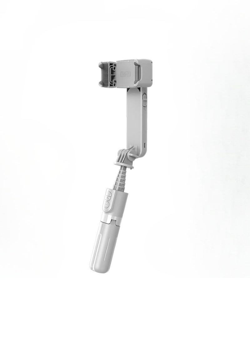 AROAQ Selfie Stick, Handheld Gimbal Stabilizer Selfie Stick Holder, Lightweight And Portable Adjustable Fill Light Selfie Stand For Vlogging, Live Stream And Tourism Videos, (1pc, White) - Image 1