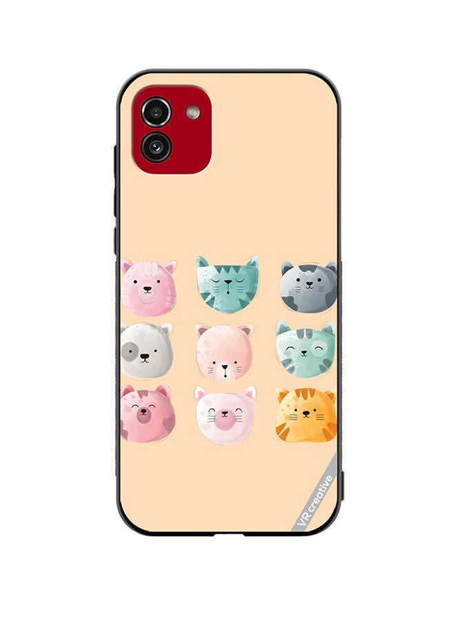 VR CREATIVE Protective Case Cover For Samsung Galaxy A03 Cute Faces Design Multicolour - Image 1