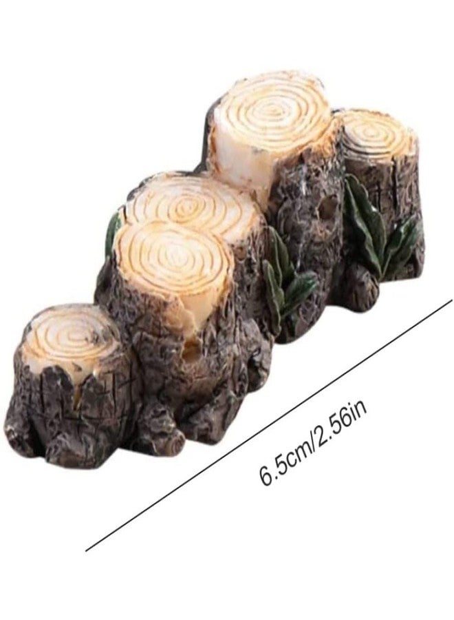 Jizlan Miniature Resin Stump Micro Landscape Fairy Garden Ornament Mini Doll House Outdoor Landscape Decor Outdoor Statues Garden Sculptures Outdoor Décor Miniature Landscape - Image 2