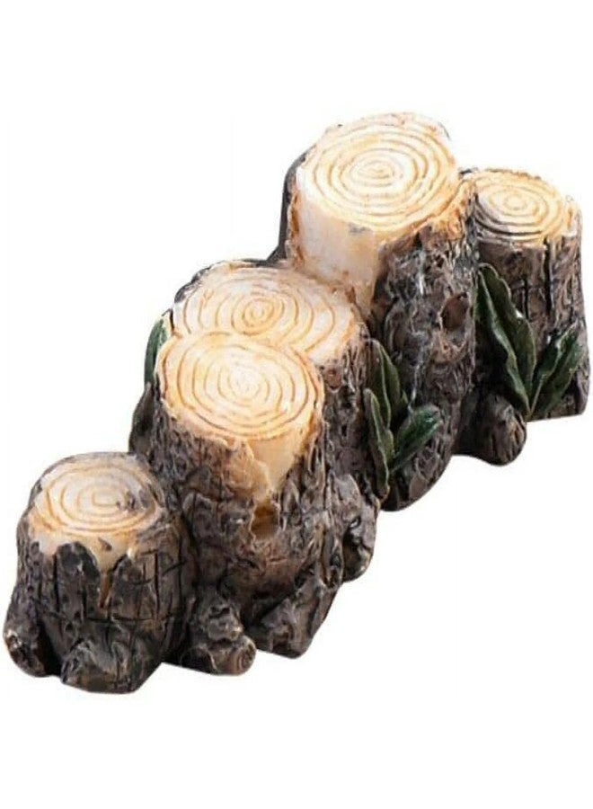 Jizlan Miniature Resin Stump Micro Landscape Fairy Garden Ornament Mini Doll House Outdoor Landscape Decor Outdoor Statues Garden Sculptures Outdoor Décor Miniature Landscape - Image 1