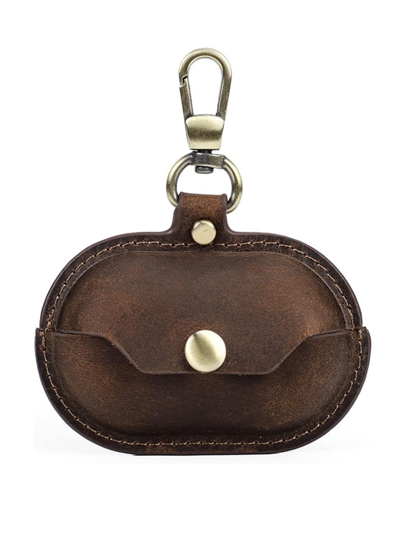 Applicable to the new Sony sony ambie earphone case, cowhide all-inclusive wireless bluetooth earphone case (brown) - Image 1