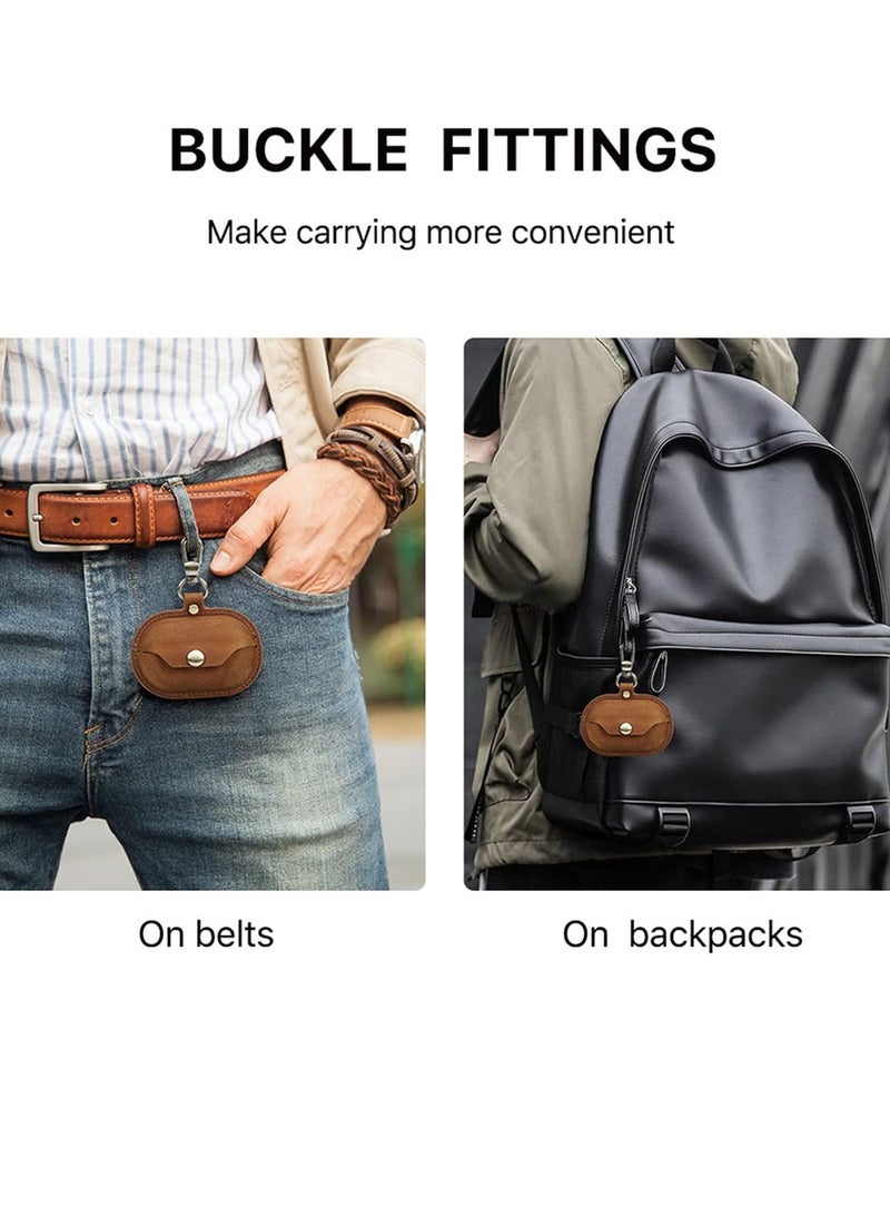 Applicable to the new Sony sony ambie earphone case, cowhide all-inclusive wireless bluetooth earphone case (brown) - Image 5