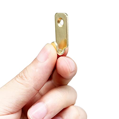 Adiyer 10pcs Heavy Duty J-Shaped Hangers 304 Stainless Steel Wall Mounted Mini J Hook for Mirror Picture Frames Hanging Wire/D Rings/Keyhole Hangers (Gold) - Image 4