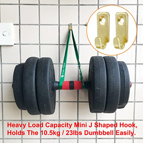 Adiyer 10pcs Heavy Duty J-Shaped Hangers 304 Stainless Steel Wall Mounted Mini J Hook for Mirror Picture Frames Hanging Wire/D Rings/Keyhole Hangers (Gold) - Image 3