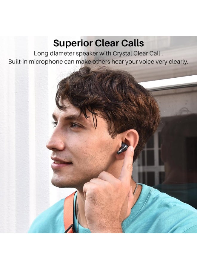 TOZO A2 Mini Wireless Earbuds Bluetooth 5.3 in Ear Light-Weight Headphones Built-in Microphone, IPX5 Waterproof, Immersive Premium Sound Long Distance Connection Headset with Charging Case, Black - Image 4