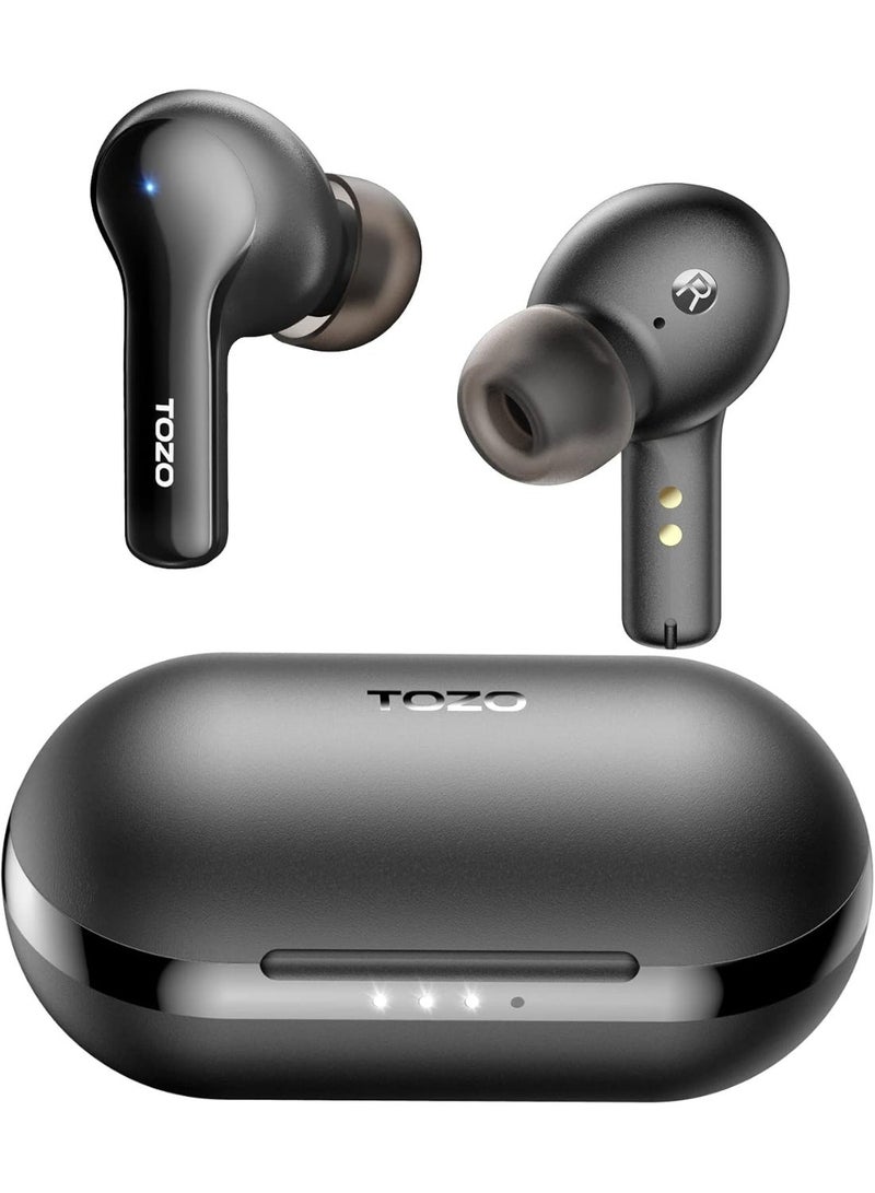 TOZO A2 Mini Wireless Earbuds Bluetooth 5.3 in Ear Light-Weight Headphones Built-in Microphone, IPX5 Waterproof, Immersive Premium Sound Long Distance Connection Headset with Charging Case, Black - Image 1