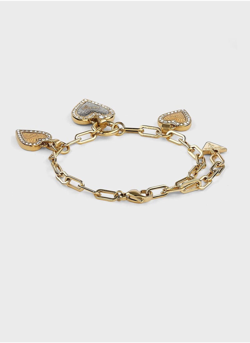 GUESS Triple Heart Paperlink Chain Bracelet  - Image 2