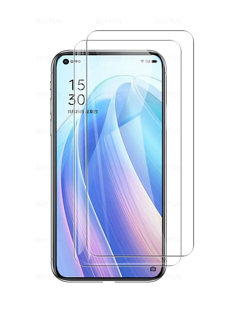 Super 2 Pieces  Tempered Glass Screen Protector Clear Designed For Oppo Reno7 SE Full Screen Coverage And Bubble Free - Image 1
