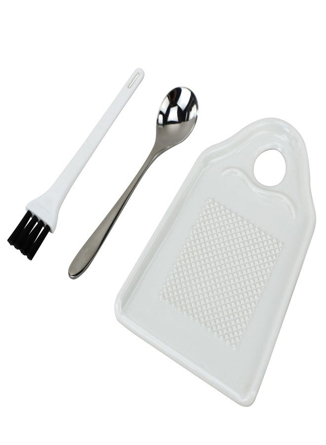 EIKS Porcelain Grater Plate for Grinding Wasabi Ginger Cheese Lemon Chocolate, Kitchen Cooking Food Preparation Tool - Image 1