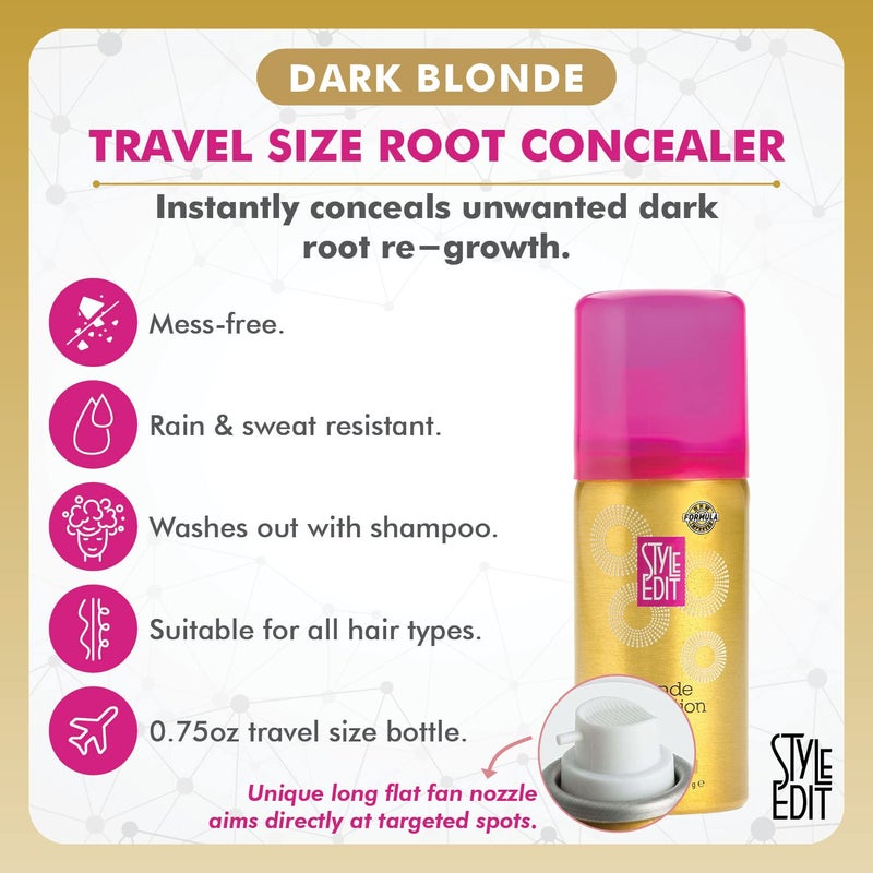 STYLE EDIT Root Touch Up Spray by Style Edit | Temporary Color Concealer for Dark Blonde Highlights and Thinning Hairline | 0.75 oz Travel Size - Image 2