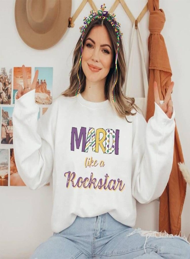 مولوك طوق رأس ماردي غرا من مولوخ، قناع لامع، تاج زهرة الزنبق، طوق شعر ماردي غرا، أغطية رأس كرنفال حروف ماردي غرا، زي الثلاثاء البدين، إكسسوارات شعر، هدايا - Image 3