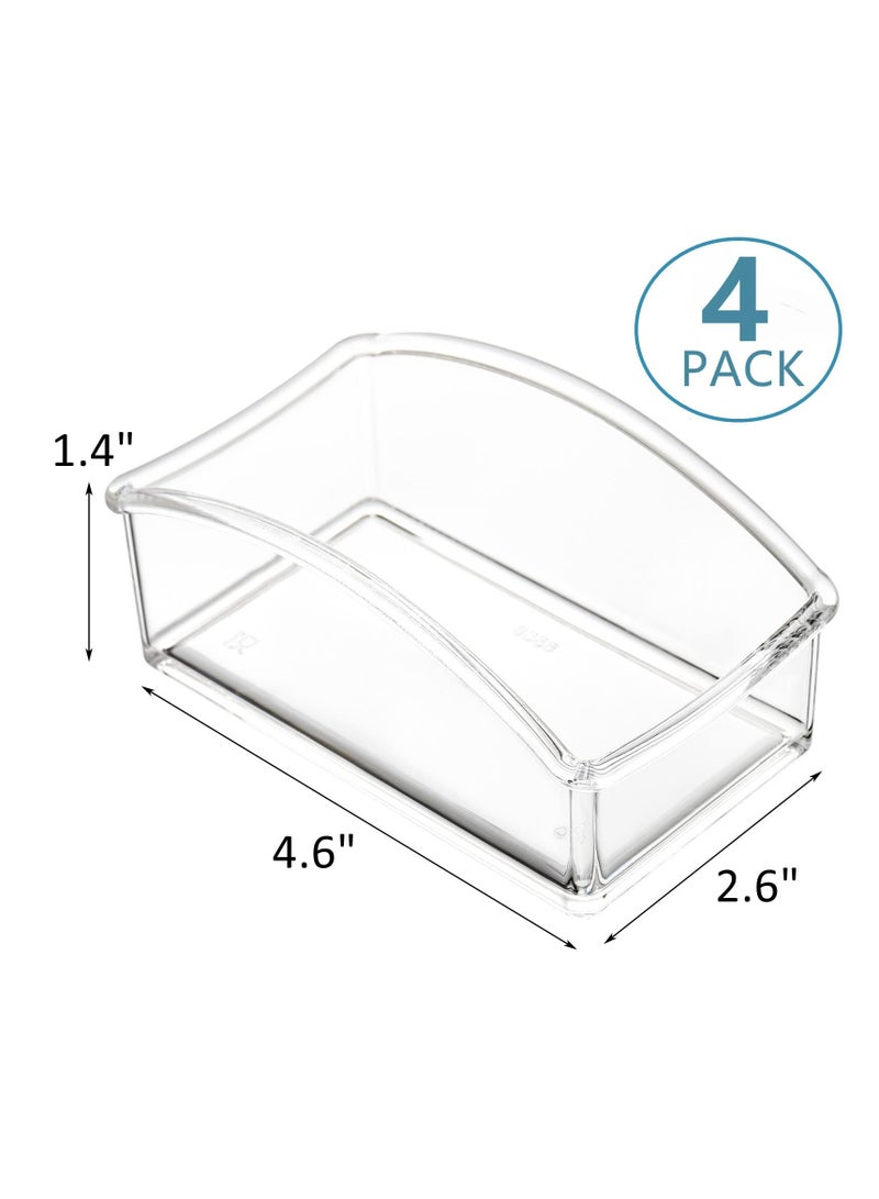 SYOSI 2 Pack Acrylic Tea Packet Organizer, Clear Tea Storage Box for Countertop, Cabinet, Kitchen Pantry, Small Tea Caddy Holder for Beverage Supplies, Sugar, Salt, Sweetened, Spice Pouch - Image 4