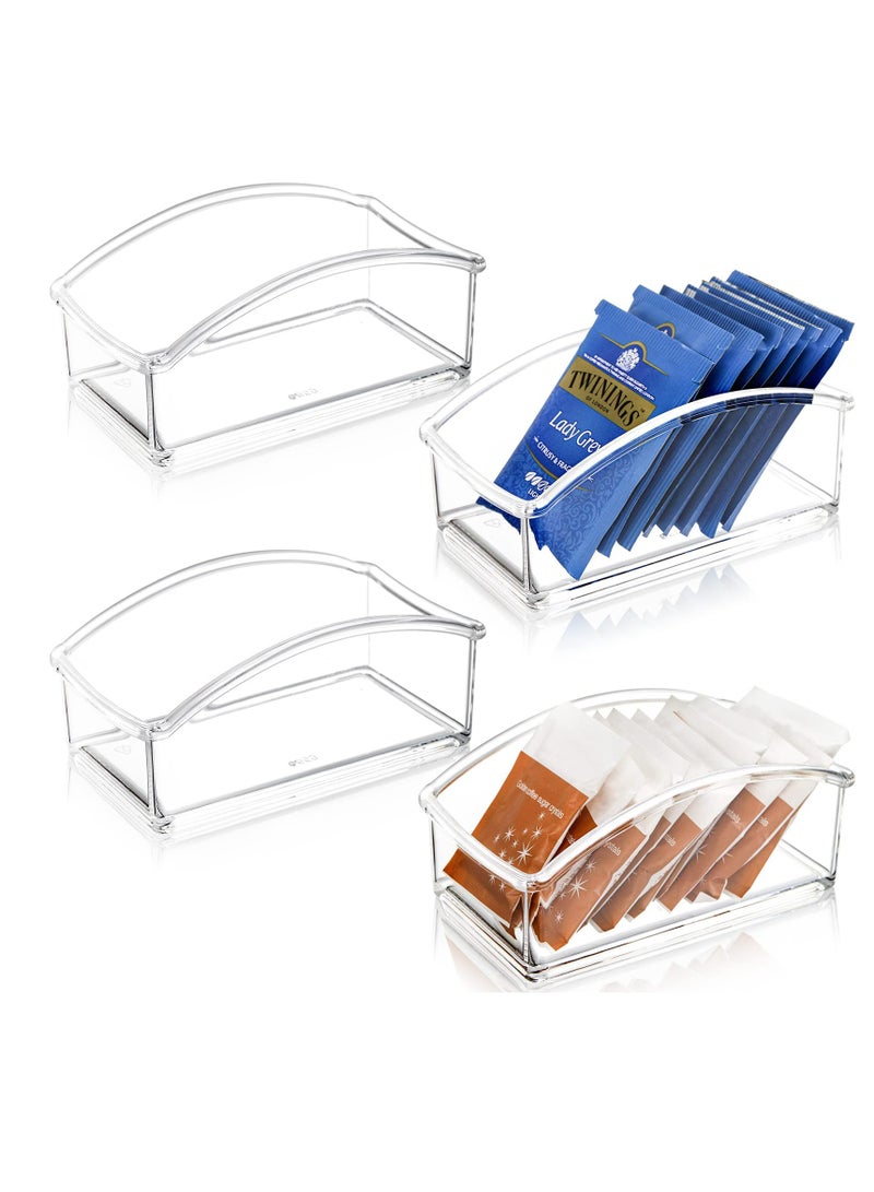 SYOSI 2 Pack Acrylic Tea Packet Organizer, Clear Tea Storage Box for Countertop, Cabinet, Kitchen Pantry, Small Tea Caddy Holder for Beverage Supplies, Sugar, Salt, Sweetened, Spice Pouch - Image 1