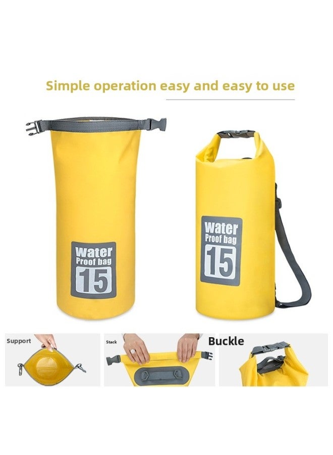 Generic Waterproof Bag Waterproof Bag Swimming Beach Drifting Bag Waterproof Bucket Bag Double Shoulder Bag-Color:Default Items-Capacity:5l  - Image 4