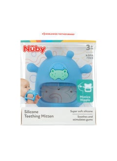 Nuby Silicone Wrist Teething Mitten - Baby Teether Ring - 3+ Months - Hippo  - Image 3