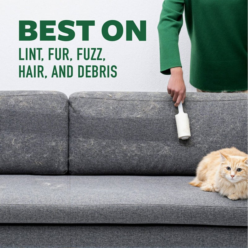 Scotch Brite Scotch-Brite Greener Clean Lint Roller, Reusable Lint Rollers for Clothes, Furniture, and Pet Hair, Tidy Up Fabrics with a More Sustainable Fuzz Remover, 1 Roller, 2 Refills - Image 5